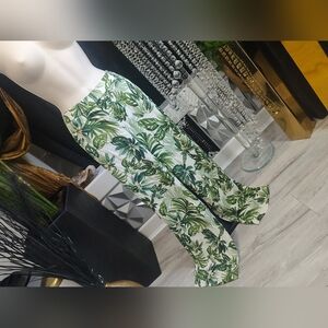 Hallhuber Tropical Floral Flowy Wide Leg Pants sz6-8